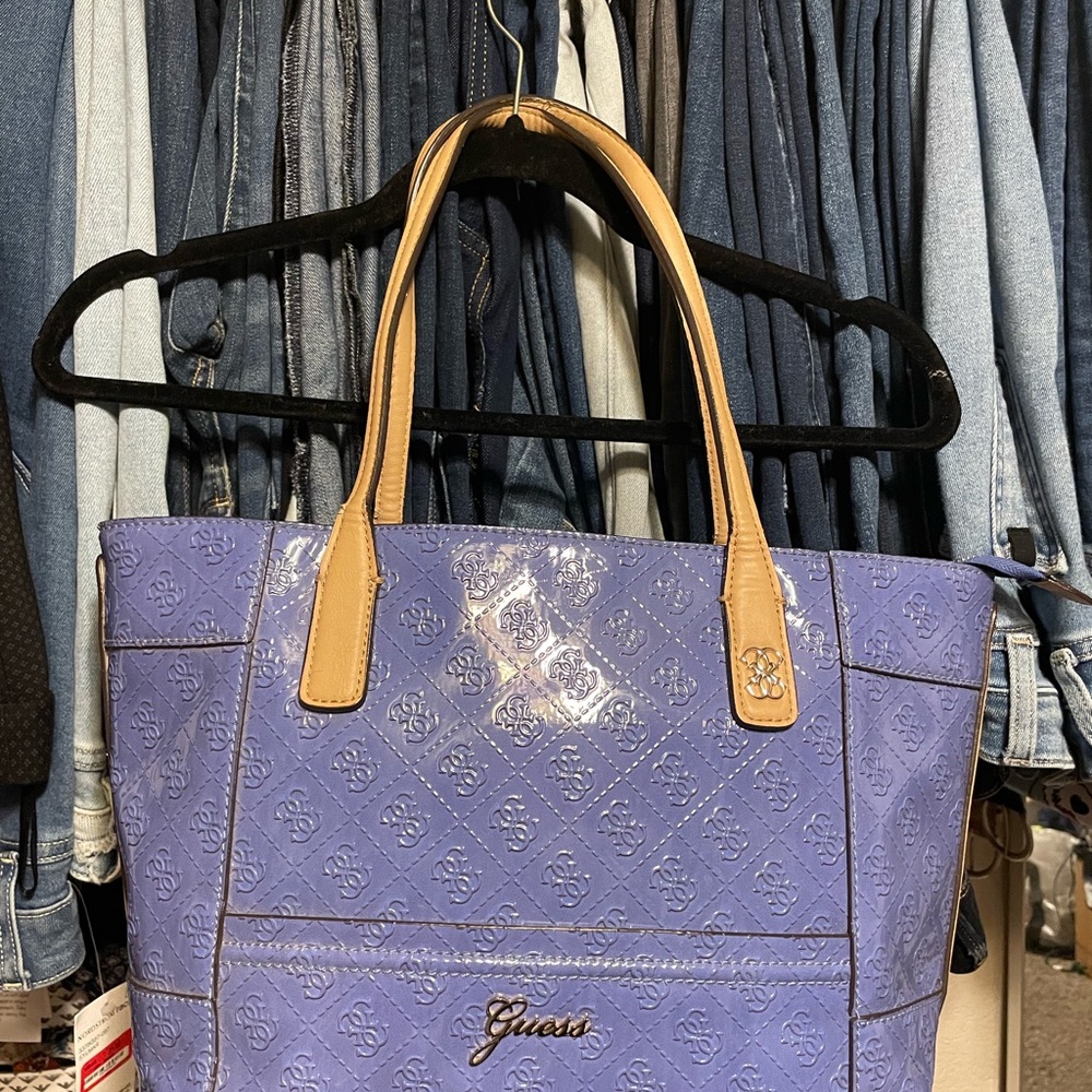 Guess patent purse periwinkle color